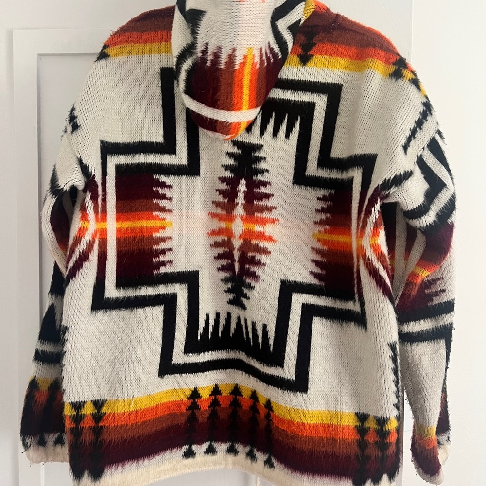 Multicolor Geometric Pattern 100% Wool Jacket